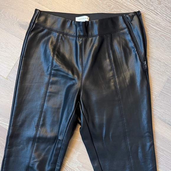 Topshop Faux Leather Skinny Pants (Petite) - Picture 4 of 8